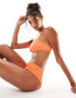 Фото #4 товара Cotton On high waist cheeky bikini bottoms in orange crinkle