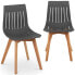 Фото #1 товара Krzesło plastikowe z drewnianymi nogami do domu gabinetu do 150 kg 2 szt. szare