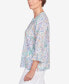 Фото #3 товара Petite Classic Pastels Paisley Flutter Sleeve Button Front Top