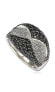 ფოტო #1 პროდუქტის Suzy Levian Sterling Silver Cubic Zirconia Black and White Edge Ring