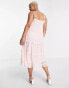 Фото #4 товара Vila Curve Exclusive Bridesmaid midi cami dress with frill detail in textured pink