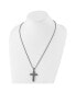 Фото #2 товара Chisel brushed Metal IP-plated CZ Cross Pendant Box Chain Necklace