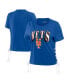 Фото #1 товара Women's Royal New York Mets Side Lace-Up Cropped T-shirt