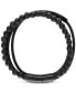 ფოტო #3 პროდუქტის Men's Onyx & Lava Bead Triple Row Braided Leather Bracelet in Black Ion-Plated Stainless Steel (Also in Onyx/Sodalite)