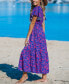 Фото #3 товара Women's Floral Print V-Neck Lace Maxi Beach Dress
