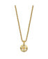 Polished Yellow IP-plated Compass Pendant Box Chain Necklace