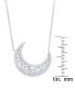 Фото #2 товара Macy's cubic Zirconia Moon Necklace in Fine Silver Plate