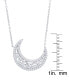 ფოტო #2 პროდუქტის Cubic Zirconia Moon Necklace in Fine Silver Plate