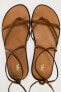 Фото #11 товара Кожаные сандалии со шнуровкой ZARA