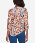 ფოტო #2 პროდუქტის Harvest Moon Women's Watercolor Paisley Crew Neck Top