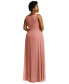 ფოტო #2 პროდუქტის Womens Deep V-Neck Chiffon Maxi Dress