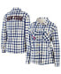 Фото #1 товара Women's Oatmeal New York Rangers Plaid Button-Up Shirt Jacket