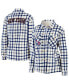 Women's Oatmeal New York Rangers Plaid Button-Up Shirt Jacket