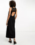 Фото #6 товара ASOS DESIGN sleeveless crochet high neck maxi dress in black