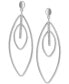 ფოტო #1 პროდუქტის Diamond Navette Open Drop Earrings (1/4 ct. t.w.) in Sterling Silver
