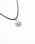 ASOS DESIGN cord necklace with sun pendant in black - фото #7