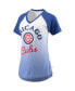 Фото #3 товара Women's Royal and White Chicago Cubs Shortstop Ombre Raglan V-Neck T-Shirt