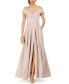 Фото #1 товара Women's Off-The-Shoulder Shimmer Wrap Style Gown