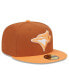 Фото #2 товара Men's Brown/Orange Toronto Blue Jays Spring Color Basic Two-Tone 59FIFTY Fitted Hat