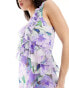 Hope & Ivy ruffle front maxi dress in lilac floral