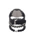 ფოტო #3 პროდუქტის Men's Quartz Movement Black Leather Analog Watch, 47mm and Stackable Bracelet Set with Zippered Pouch