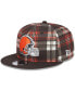 Фото #1 товара Men's Brown Cleveland Browns 2024 Sideline Statement 9FIFTY Snapback Hat