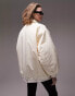 Topshop oversized collar bomber jacket in cream