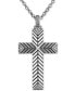 Фото #1 товара Esquire Men's Jewelry diamond Textured Cross 22" Pendant Necklace (1/10 ct. t.w.), Created for Macy's