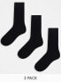 Фото #1 товара Weekday Noah 3-pack socks in black