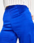 New Look Tall co-ord satin wide leg trouser in bright blue