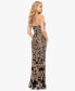 Фото #2 товара Juniors' Floral-Sequined Strapless Gown