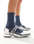 Фото #2 товара Vero Moda glitter sock with frill edge in blue