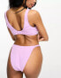 Peek & Beau Exclusive rib high leg bikini bottom in lilac Сиреневый, 42 - фото #4