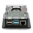 Фото #3 товара Case for Raspberry Pi 4B box V2 for DIN rail - black and transparent + fan