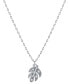 ფოტო #1 პროდუქტის Cubic Zirconia Leaf Pendant Necklace in Sterling Silver, 16" + 2" extender, Created for Macy's
