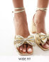 Фото #2 товара Be Mine Wide Fit Veronika heeled sandals in gold