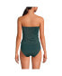 ფოტო #2 პროდუქტის Women's Chlorine Resistant Shine Wrap Bandeau Tankini Swimsuit Top with Removable Adjustable Straps