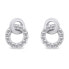 Decent silver earrings with zircons EA779W