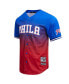 Men's Royal, Red Philadelphia 76ers Ombre Mesh Button-Up Shirt