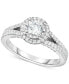 ფოტო #1 პროდუქტის Diamond Halo Split Shank Engagement Ring (1 ct. t.w.) in 14k White Gold