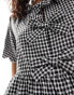 Фото #2 товара The Frolic bow detail smock dress in black and white gingham