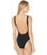 Фото #2 товара Shan 238879 Womens Intemporel Low Back One-Piece Swimwear Solid Black Size 8