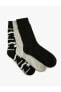 3'lü Soket Çorap Seti Çok Renkli Desenli