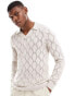 Фото #3 товара Hollister long sleeve open stich crew neck knitted jumper in stone