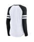 ფოტო #2 პროდუქტის Women's White Las Vegas Raiders Plus Size True to Form Lace-Up V-Neck Raglan Long Sleeve T-shirt