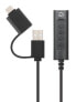 Manhattan 2-in-1 Audioadapterkabel USB-C & USB-A auf Aux 3.5 mm Klinke USB Typ C und - Cable - Audio/Multimedia