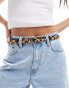 ASOS DESIGN skinny waist and hip jeans belt with boyfriend end in leopard