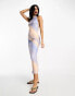 Фото #2 товара ASOS DESIGN halter cut out back midi dress in pastel stripe