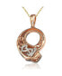 ფოტო #2 პროდუქტის Suzy Levian Sterling Silver Cubic Zirconia Circle Panther Pendant Necklace