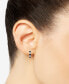 ფოტო #3 პროდუქტის 2-Pc. Set Onyx & White Topaz Double Pierced Chain Earrings, & Small Huggie Hoop Earrings in Sterling Silver